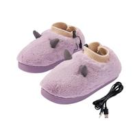 Whnbuij Pantoufles chauffantes - Pantoufles d'intérieur chauffantes USB - Chaussures chauffantes USB douces pour l'intérieur, chaussons chauffants électriques pour femmes