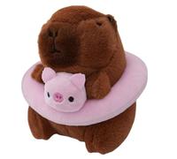 Whnbuij Porte-clés Capybara en peluche super douce de 10,2 cm pour sac à dos d'anniversaire, rose, Refer to description