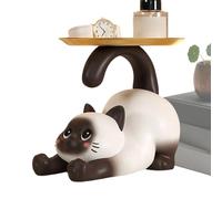Whnbuij Soucoupe à Bonbons Chat | Décoration Chat Avec Plateau De Rangement,Bol à Bibelots en Résine | Pour Bonbons Et Petits Bijoux, Pour La Maison, L'Entrée, Le Salon, La Chambre, L'Armoire,