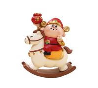 Whnbuij Statue du Dieu de la Richesse - Figurine décorative Chinoise en résine, Symbole de prospérité | Conception créative de Cheval à Bascule, Sculpture de Bureau élégante pour Voitures, magas
