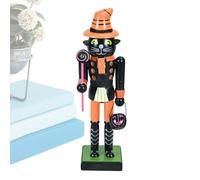 Whnbuij Statuette de casse-noix d'Halloween, statue de table casse-noisette squelette, ornement effrayant Figurine décorative Halloween pour étagère étagère maison exposition fenêtre
