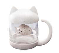 Whnbuij Tasse À Café Avec Chat Kawaii | Tasse À Thé Avec Infuseur À Poisson | Mug Pour Boissons Chaudes Et Froides Pour Les Femmes Et Les Amoureux Des Chats | En Céramique Avec Couvercle Et Passoire