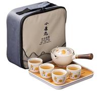 Whnbuij Théière Chinoise Kung Fu - Théière en Céramique Rotative Portable | Service à Thé D'extérieur pour Une Ambiance Sophistiquée dans Les Restaurants, Salons De Thé, Maisons, Bureaux, Hôtels