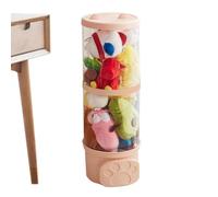 Whnbuij Tube de rangement transparent pour animaux en peluche, présentoir de jouets | Tube épais pour - Grand support empilable pour animaux en peluche pour salle de jeux, chambre à coucher