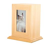 Whnbuij Urnes funéraires en bois - Urnes commémoratives pour animaux de compagnie - Urne funéraire pour animaux de compagnie - Urne funéraire en bois légère faite à la main pour chiens et chats