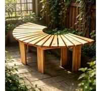 Whnoorher Banc d'arbre Enveloppant pour Jardin, Banc d'arbre sans Dossier, siège de Jardin Semi-Circulaire incurvé en Bois pour Patio, Ombre, Cour, Plantes, bancs d'extérieur(Half Round)