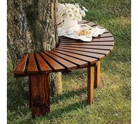 Whnoorher Banc d'arbre Rond en Bois pour siège d'extérieur, Tabouret de Repos de Parc, Banc incurvé de Jardin, résistant aux intempéries pour extérieur, Patio, Ombre(Brun,Half Round)