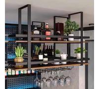 Whnoorher Étagère de Plafond montée sur étagère Flottante Suspendue jardinière Murale Suspendue Bouteille de vin Plantes Livres Organisateur de Vaisselle étagères(80x30x80cm)
