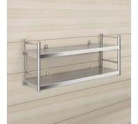 Whnoorher Étagère de Rangement Murale à 2 Niveaux, étagère Industrielle Robuste en Acier Inoxydable, Support d'organisation Facile à Nettoyer pour armoires de Cuisine, Petits espaces(90x30x75cm)