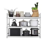 Whnoorher Étagère de Rangement Murale à 3 Niveaux, étagère Robuste en Acier Inoxydable pour Cuisine, Support étanche antirouille pour friteuse à Micro-Ondes, Organisateur de légumes(80x30x75cm)