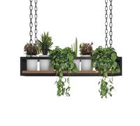 Whnoorher Étagère Flottante pour Pots de Fleurs et Plantes, étagère Murale Suspendue en Fer, étagère en Bois pour Bouteilles de vin, Plantes, Livres, Rangement pour la Maison(B,120x25x15cm)