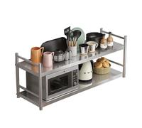 Whnoorher Étagère Industrielle en Acier Inoxydable 304, étagère de Rangement Polyvalente à 2 Niveaux, Support de Rangement Mural avec Garde-Corps pour casseroles de Cuisine(150x30x75cm)