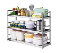 Whnoorher Étagère Industrielle en Acier Inoxydable 304 pour Cuisine, étagère Murale Robuste, étanche, antirouille, pour Outils de Garage, Supports de Rangement avec Garde-Corps(60x35x75cm)