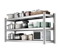 Whnoorher Étagère Murale en Acier Inoxydable à 3 Niveaux, étagère de Rangement de Cuisine réglable pour Micro-Ondes, friteuse à air, Grille-Pain, Support d'organisation(3 - Layer 60x30x75cm)