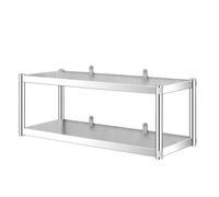 Whnoorher Étagère Murale en Acier Inoxydable à 3 Niveaux, Robuste, Facile à Nettoyer, étagère de Rangement de Cuisine réglable pour Micro-Ondes, friteuse à air, Grille-Pain(2 - Layer 100x35x75cm)