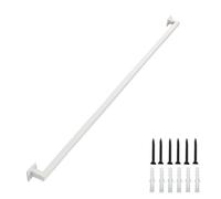 Whnoorher Rampe d'escalier - 1 m, 150 cm, 2 m, 240 cm, Tube carré Blanc avec Fixations, en Fer forgé, pour intérieur et extérieur(140cm)