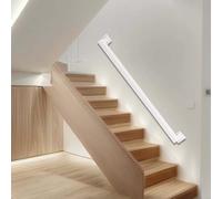 Whnoorher Rampe d'escalier carrée en Tube de 1,8m, 2,7m, 4,0m, 4,5m, 5,5m, Fixation Murale en métal pour marches intérieures et extérieures, Rampe d'escalier Moderne pour Balcon(90cm)