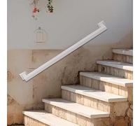 Whnoorher Rampe d'escalier extérieure en Fer Industriel Blanc, Rampe d'escalier antidérapante Murale, pour Couloir, Jardin, Barre de Support de sécurité(300cm)