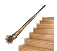 Whnoorher Rampe d'escalier Main Courante Rustique Vintage pour Balustrade de Barre d'appui de Couloir de Salle de Bain, Rampe d'escalier avec Supports muraux - Laiton (Size : 80cm)
