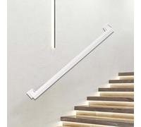 Whnoorher Rampe d'escalier Moderne - Kit Complet. Supports de 30 à 600 cm, Fixation Murale, Tube galvanisé Blanc, Tige de Support en Fer forgé.(450cm)