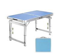 Whnoorher Table à Manger extérieure Pliante | Table à tréteaux Portable Robuste avec poignée | Pliez en Deux | Tables de Pique-Nique en Aluminium | 2 Couleurs