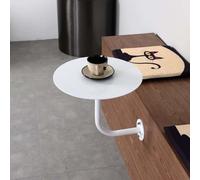 Whnoorher Table Basse Murale en Fer Noir, Table d'appoint pour Bar, pub, Salle à Manger, Bistro, café, Boutique, Patio, Tables de Bar Rondes d'extérieur, Assemblage Facile(Blanc,B-40x40x45cm)