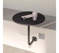 Whnoorher Table de Bar Basse de Loisirs Murale - Table de Bar Ronde en métal avec Support en Forme de L, Tables d'appoint de canapé pour pub, café, Salle à Manger, Bistro, Noir(35x35x45cm)