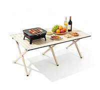 Whnoorher Table de Barbecue Pliante d'extérieur Blanche rectangulaire 150 cm x 70 cm x 54 cm Tables Pliantes Table de Pique-Nique Basse Portable en Acier au Carbone(150cmx70cmx54cm)