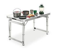 Whnoorher Table de Camping en Plein air avec poignée intégrée, Tables Pliantes en Aluminium Robuste, Table de Pique-Nique Utilitaire Portable Pliable en Deux pour Camping(Noir,100cm/3.3ft)
