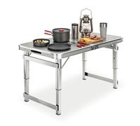Whnoorher Table de Camping Tables de Pique-Nique réglables portatives Pliables avec 3 Tables en Aluminium à Hauteur réglable pour Cuisine de fête Fournitures de Camping(Gris,100cm/3.3ft)