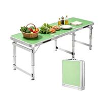 Whnoorher Table de Cuisine d'extérieur Pliable, 3 Tables Pliantes en Aluminium à Hauteur réglable avec poignée Pliable en Deux, Tables à tréteaux escamotables pour Barbecue