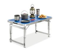 Whnoorher Table Pliante en Aluminium pour Le Camping | Table Utilitaire Portable Pliable en Deux avec 3 hauteurs réglables et poignée de Transport | Rangement Compact