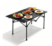 Whnoorher Table Pliante Noire 95 cm x 55 cm x 50 cm Tables portatives légères en Acier au Carbone avec Dessus Enroulable et Sac de Transport Table d'appoint de Camping(Vert,95cmx55cmx50cm)