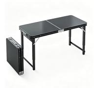 Whnoorher Tables Pliantes en Aluminium Noir - Table de Camping Utilitaire 120cm x 60cm x 72cm Table de Salle à Manger extérieure à Hauteur réglable sur 3 Niveaux