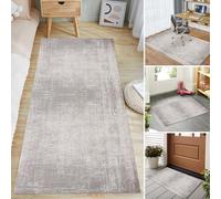 Whnoorher Tapis de Couloir Gris, Salon, Chambre à Coucher, Cuisine, rectangulaire, très Long, Largeur 60 cm, 70 cm, 80 cm, 100 cm, Tapis de Sol lavables(70×100cm)