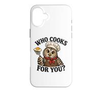 Who Cooks for You Chouette Oiseau Pun Chef Graphique de Cuisine Mignon Coque pour iPhone 16 Plus