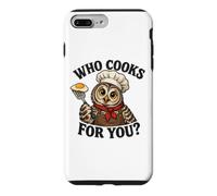 Who Cooks for You Chouette Oiseau Pun Chef Graphique de Cuisine Mignon Coque pour iPhone 7 Plus/8 Plus