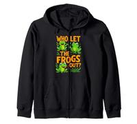 Who Let The Frogs Out Amphibian Lover Frog Owner Funny Humour Sweat à Capuche