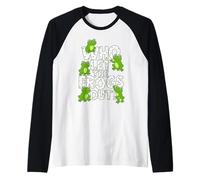 Who Let The Frogs Out? Funny Frog Lover Men Women Kids Manche Raglan