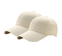 Who Lot de 2 chapeaux de baseball d'été en plein air solides pour homme et femme Couleur décontractée d'été et casquette de baseball pour la randonnée, beige, Taille unique