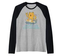 Who Says Cats Don't Like Water ! Surfing Kitty Manche Raglan