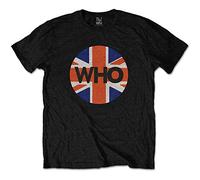 Who - the - T-Shirt # L Unisex Black # Union Jack Circle [Import]