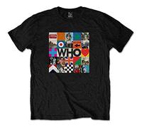 Who - the - T-Shirt # M Unisex Black # 5x5 Blocks [Import]