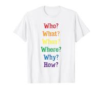 Who What When Where Why Fun English Teacher Graphic Teacher T-Shirt