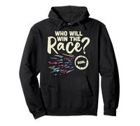 Who Will Win The Race Gender Reveal Baby Shower Rose ou Bleu Sweat à Capuche