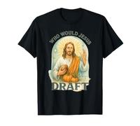 Who Would Jesus Draft Fantasy Football Parody Fall Art T-Shirt