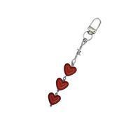 Whoasyst 1. Élégant porte-clés en forme de cœur en alliage de résine avec accents de cristal pour clés, Trois modèles d'amour, taille unique