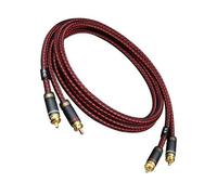 Whoasyst 1 paire de câbles stéréo 2RCA à double blindage avec détails OFC pour transmission claire HiFi stéréo câble d'interconnexion