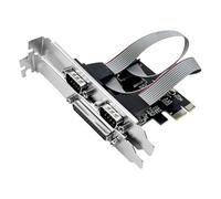 Whoasyst 2 ports RS232 Port Imprimante Parallèle PCIE Carte Adaptateur Convertisseur Vitesse Rapide Transfert de Données pour Carte d'extension PCIe