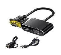 Whoasyst Adaptateur convertisseur VGA vers numérique et analogique avec résolution 1080p pour écran multi-moniteurs convertisseur VGA portable